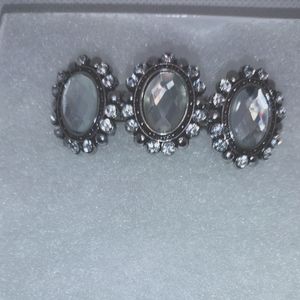 White Rhinestone Barrette